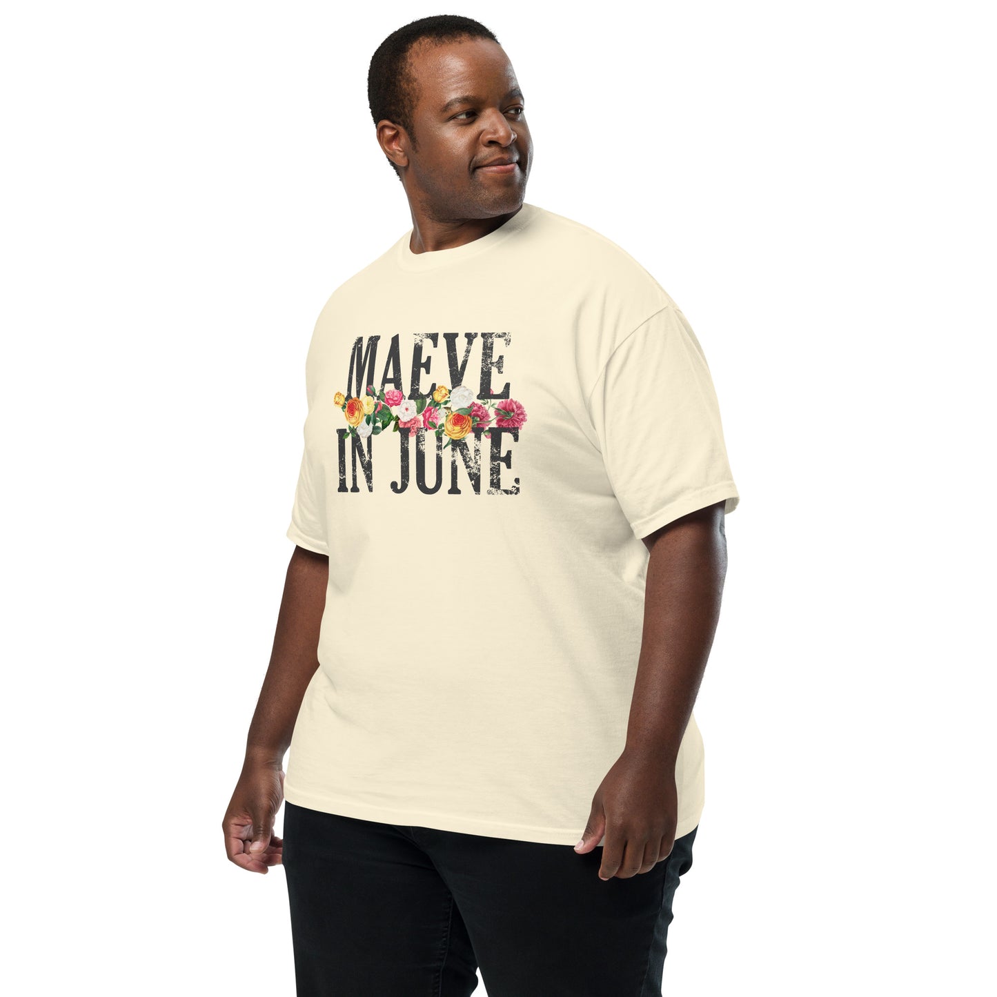 MAEVE N' ROSES Unisex garment-dyed heavyweight t-shirt | Front Print | Off Black/Multi