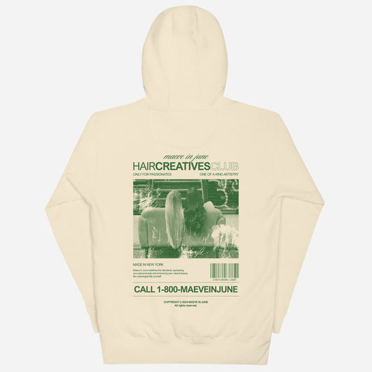 THE HAIR CREATIVES CLUB Unisex Hoodie | Back Print | Green