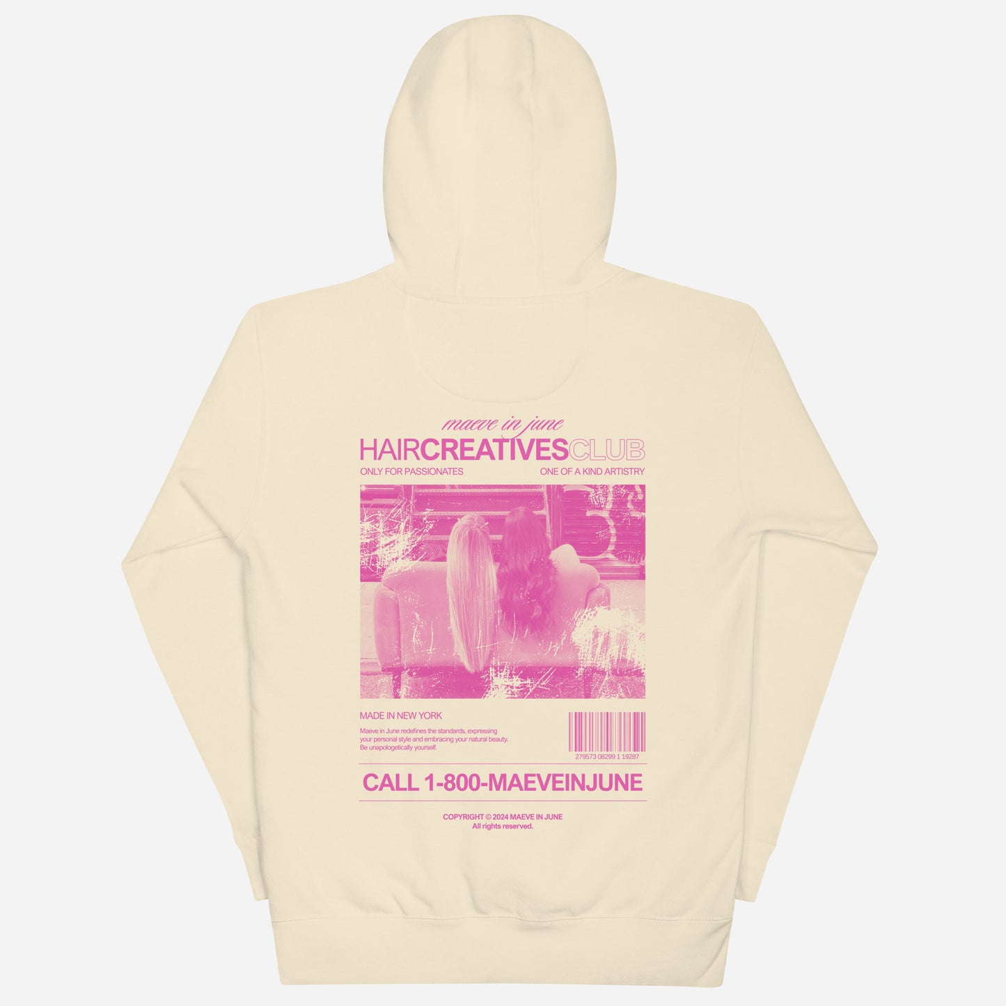 THE HAIR CREATIVES CLUB Unisex Hoodie | Back Print | Pink