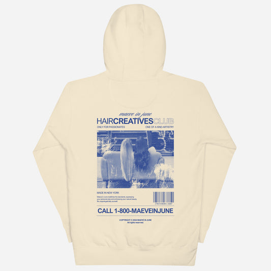 THE HAIR CREATIVES CLUB Unisex Hoodie | Back Print | Blue