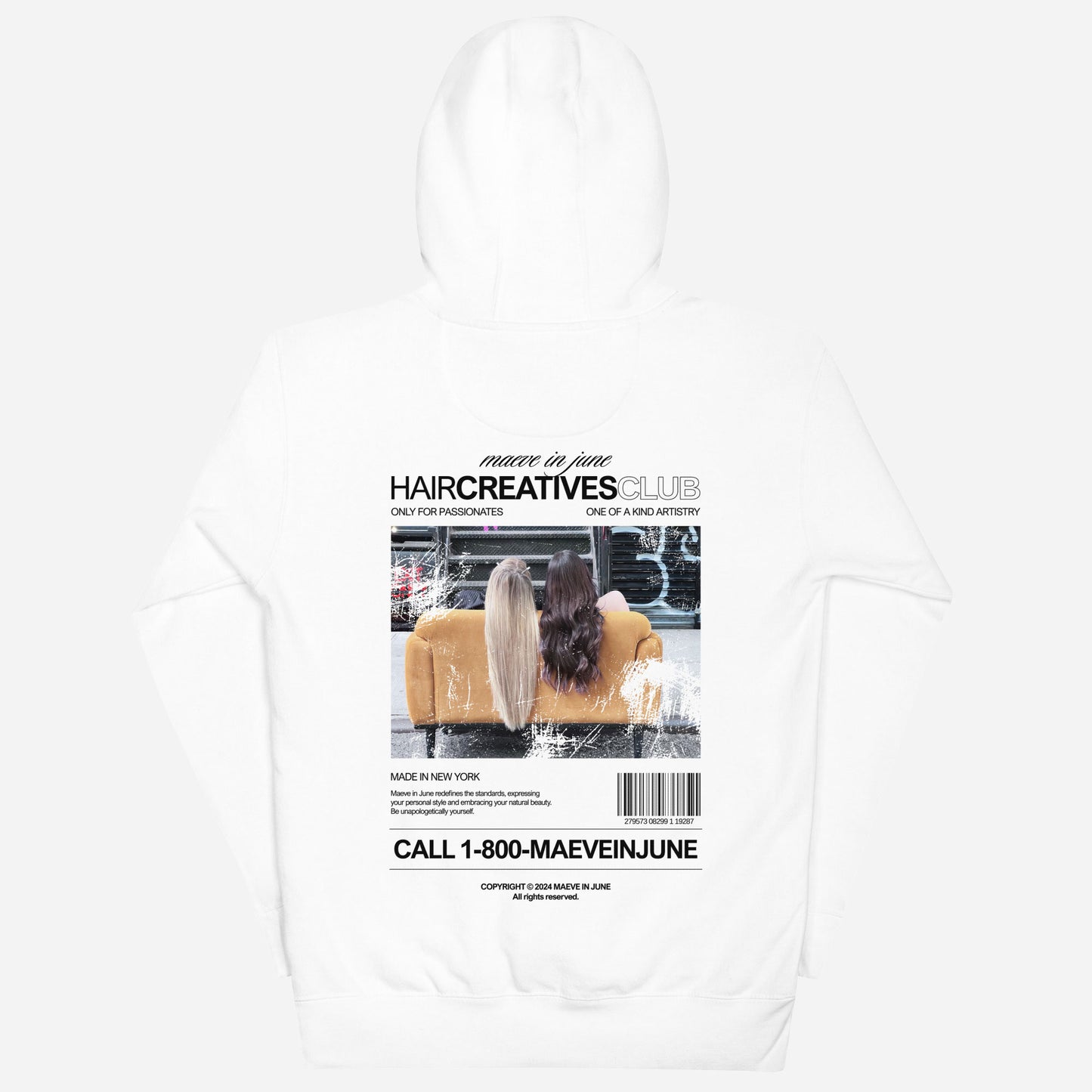 THE HAIR CREATIVES CLUB Unisex Hoodie | Back Print | Off Black/Multi