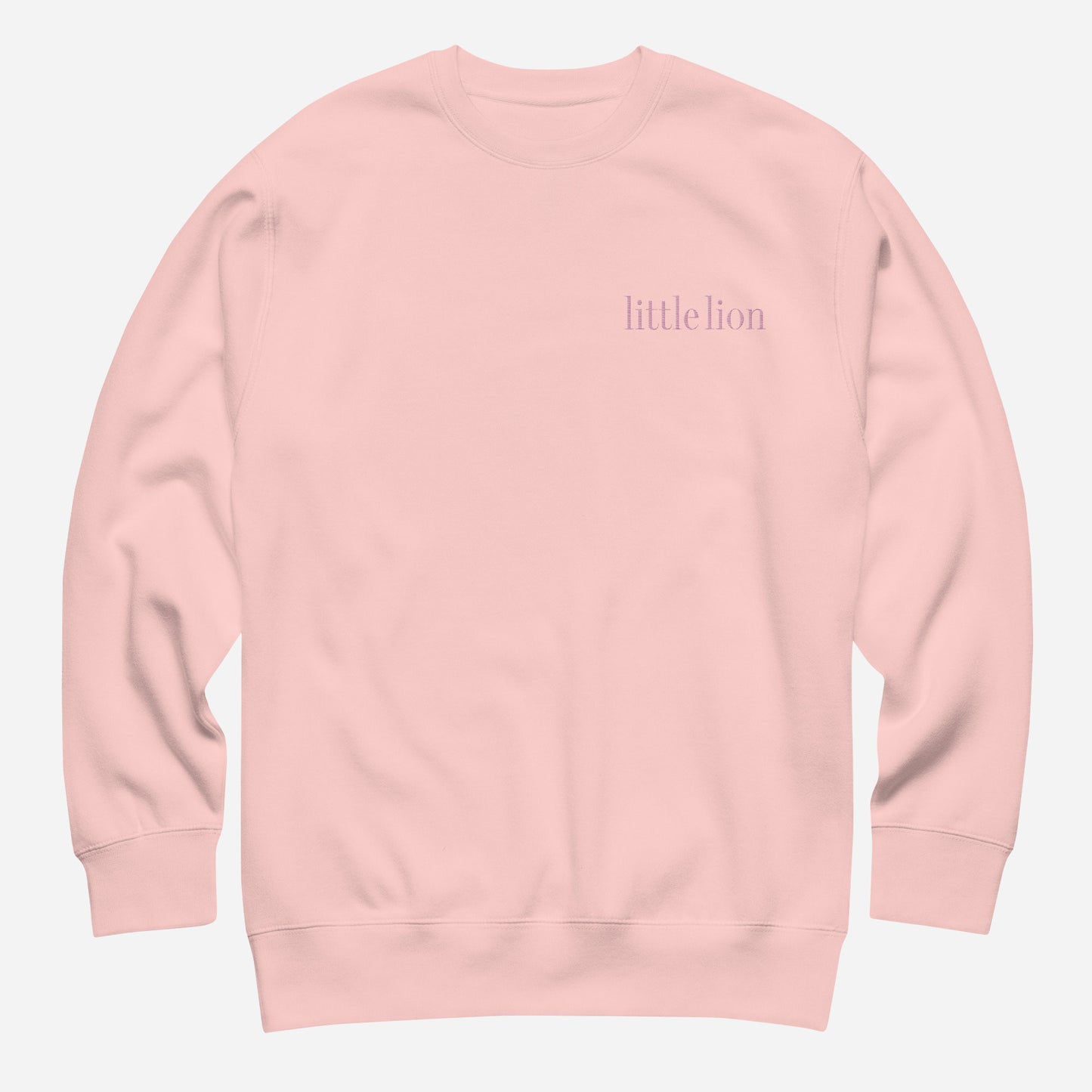 CLASSIC Unisex Premium Sweatshirt | Left Chest Embroidery | Light Pink Thread