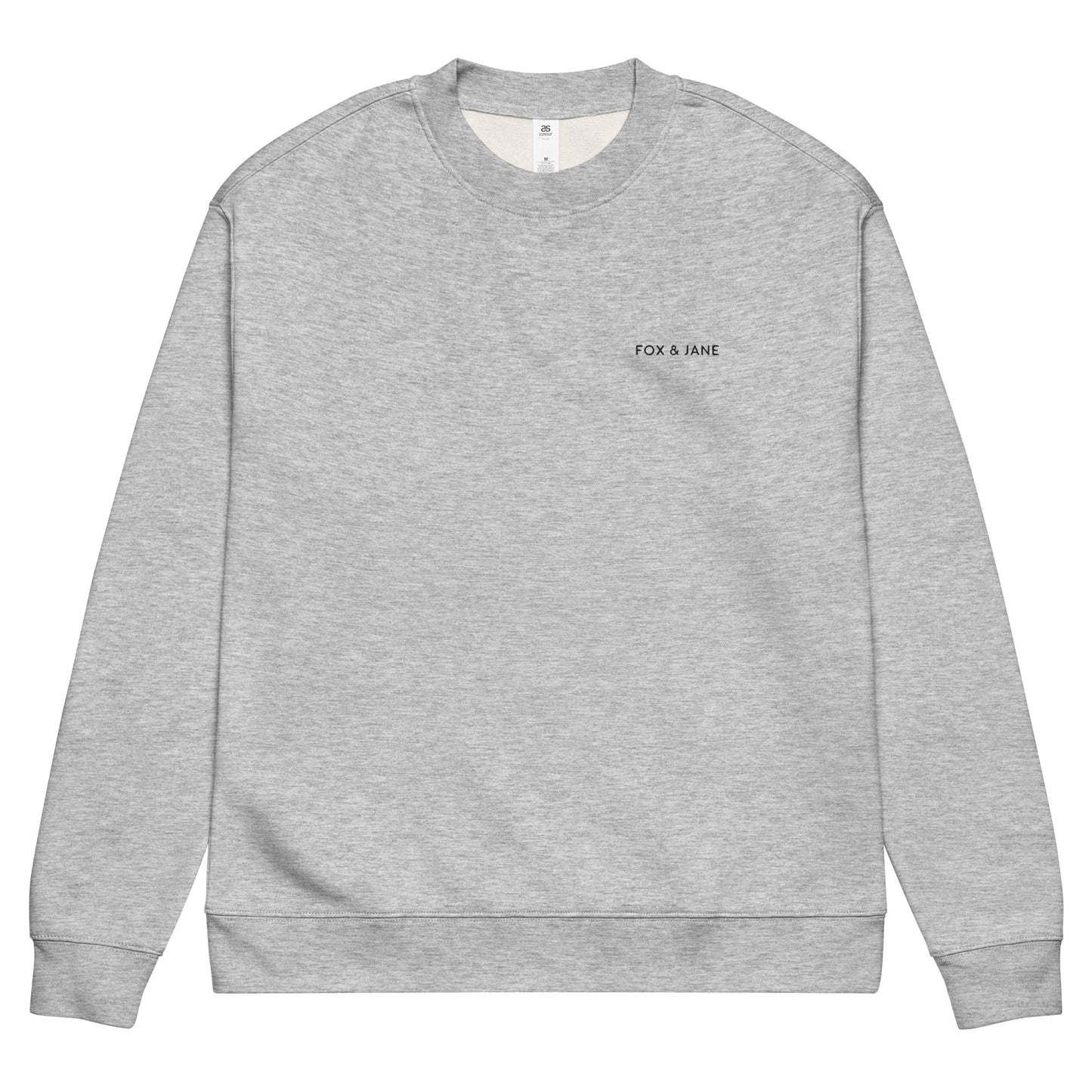 FJ CLASSIC Unisex relax crew neck sweatshirt | Left Chest Embroidery | Black Thread