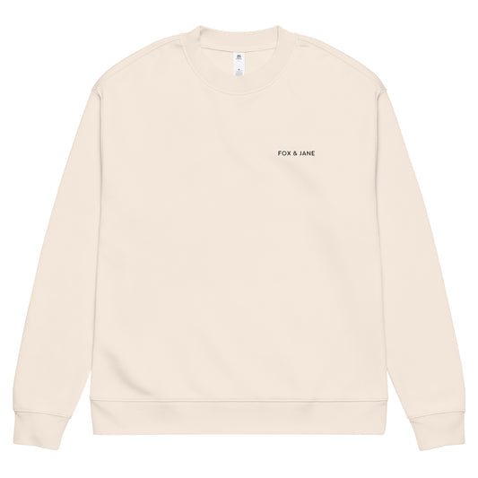 FJ CLASSIC Unisex relax crew neck sweatshirt | Left Chest Embroidery | Black Thread